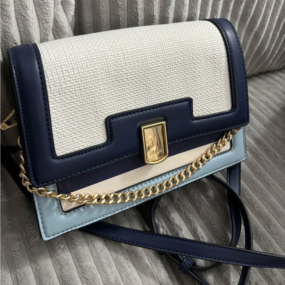 NWOT Aldo Navy & White Striped Crossbody Bag